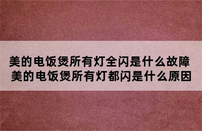 美的电饭煲所有灯全闪是什么故障 美的电饭煲所有灯都闪是什么原因